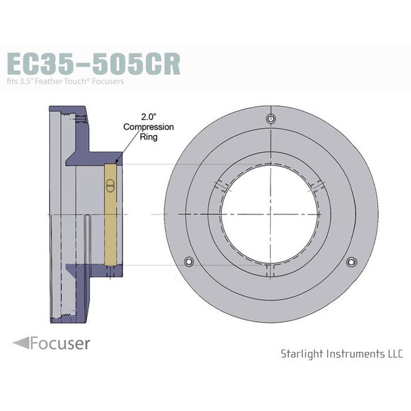 Starlight Instruments Eindkap 3,5", met compressiering