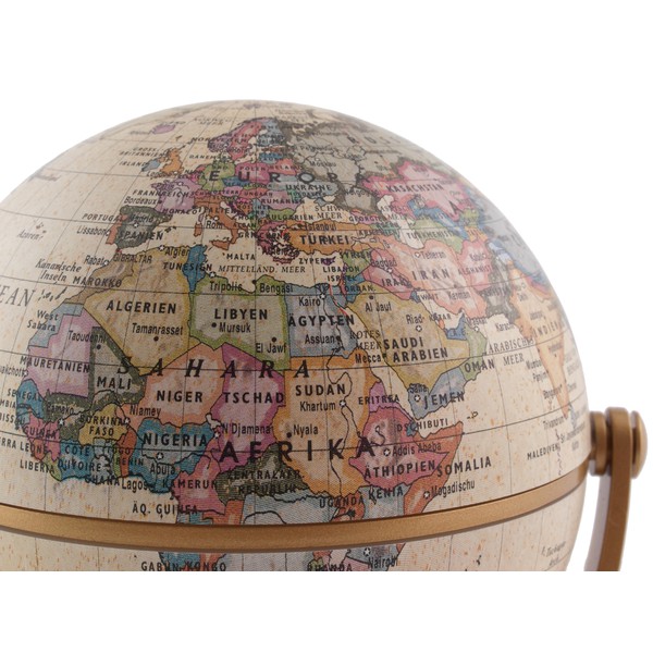 Stellanova Draaibare globe met IQ-Quiz, antiek design (Duits) 10cm