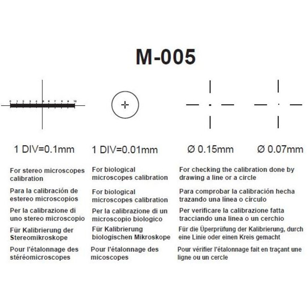 Optika M-005, micrometrisch voorwerpglaasje, 1mm, deling 0,01mm, 26x76mm