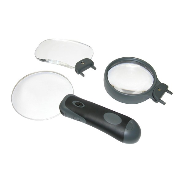 Carson Vergrootglazen LED Remov-A-Lens loepenset met 3 loepen
