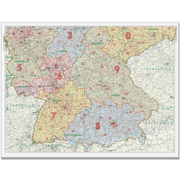 Bacher Verlag Postcodekaart Zuid-Duitsland, 1:500.000 (Duits)