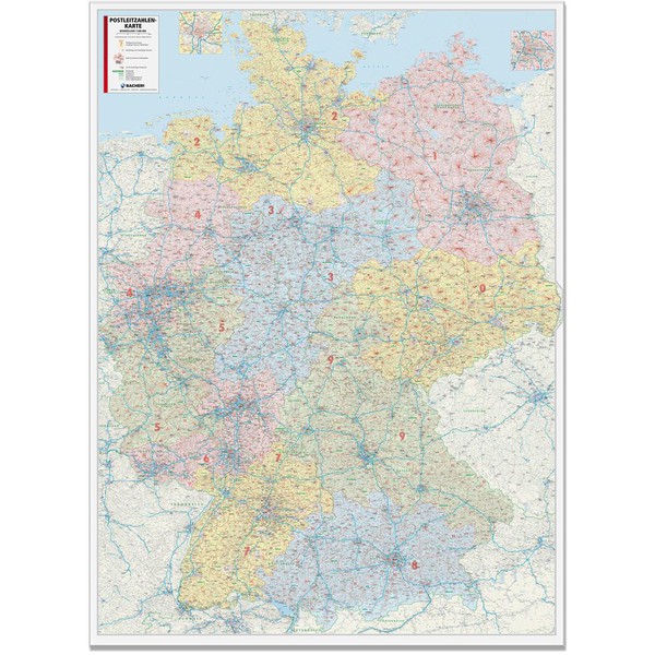 Bacher Verlag Postcodekaart Duitsland, 1:450.000 (Duits)