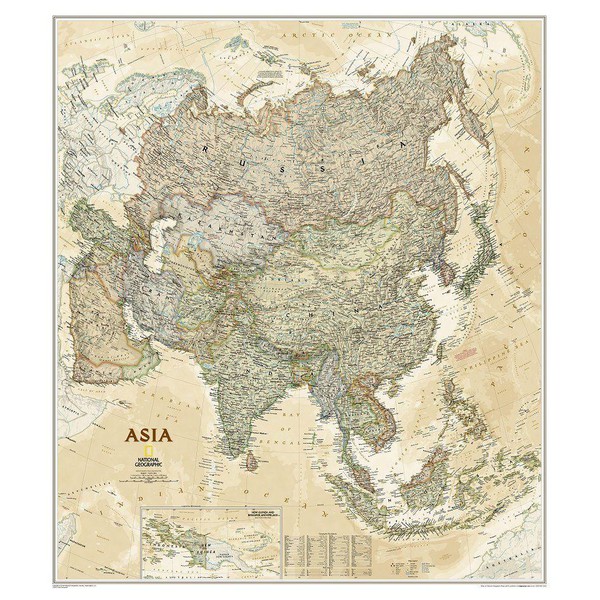 National Geographic continentkaart Azië (96 x 86 cm)