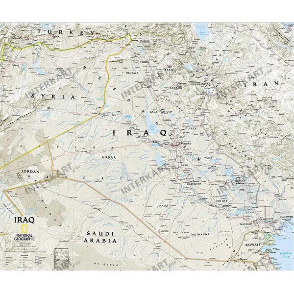 National Geographic Kaart Irak (Engels)