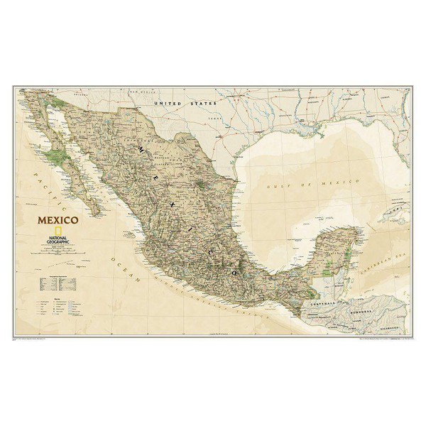National Geographic Kaart Mexico (Engels)