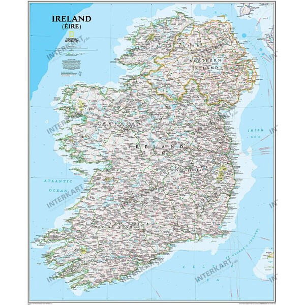 National Geographic Kaart Ierland (76 x 91 cm)