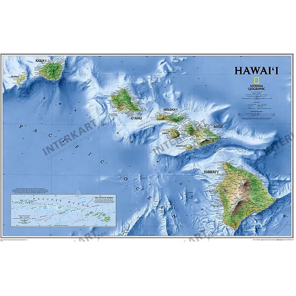 National Geographic Kaart Hawaii (89 x 58 cm)