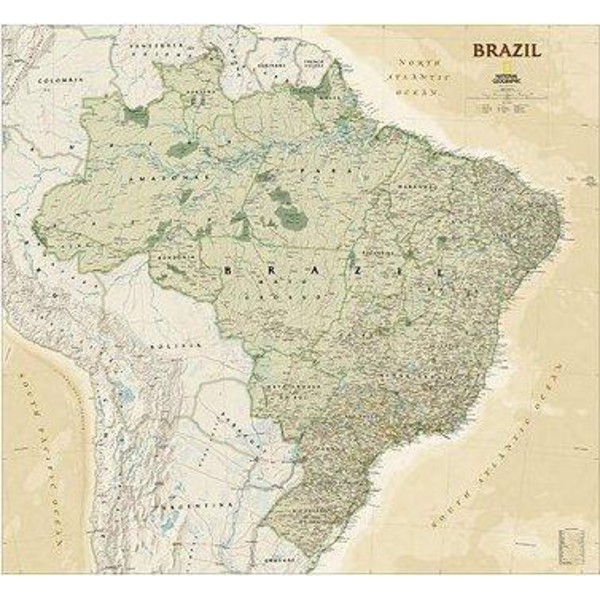 National Geographic Kaart Brasilië (Engels)
