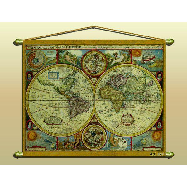 Zoffoli Wereldkaart Antique map (reproduction) No. 323/2