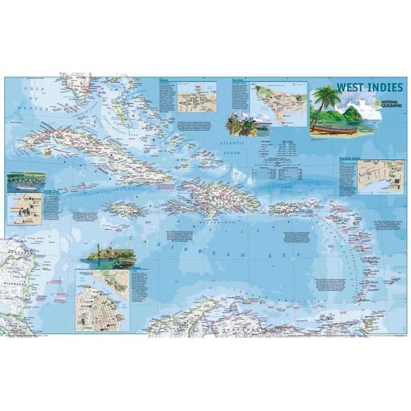 National Geographic Regionale kaart Antillen, 2-zijdig (Engels)