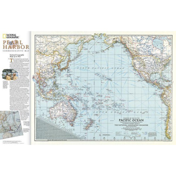 National Geographic Regionale kaart Pearl Harbor / Drama in de Stille Oceaan - 2-zijdig