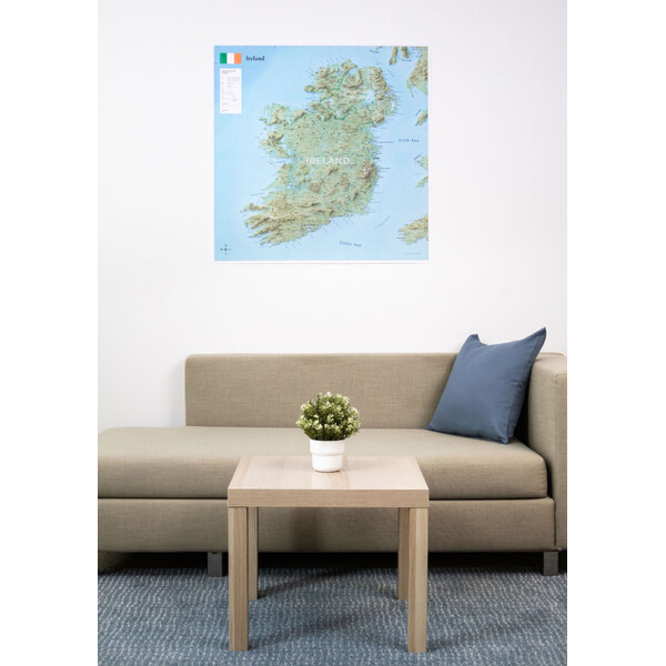 GeoMetro Kaart Ierland (90 x 90 cm)