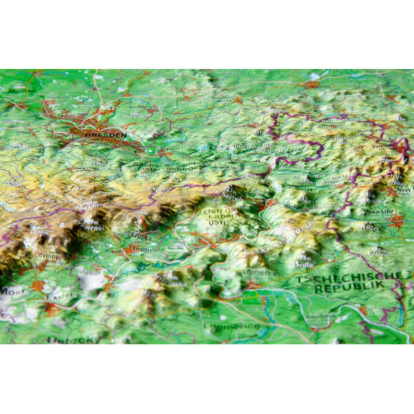 Georelief Regionale kaart Saksen