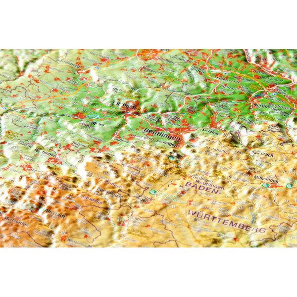 Georelief Regionale kaart Schwäbische Alb