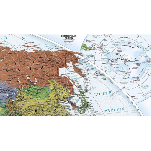 National Geographic Decoratieve wereldkaart, groot, politiek (Engels)