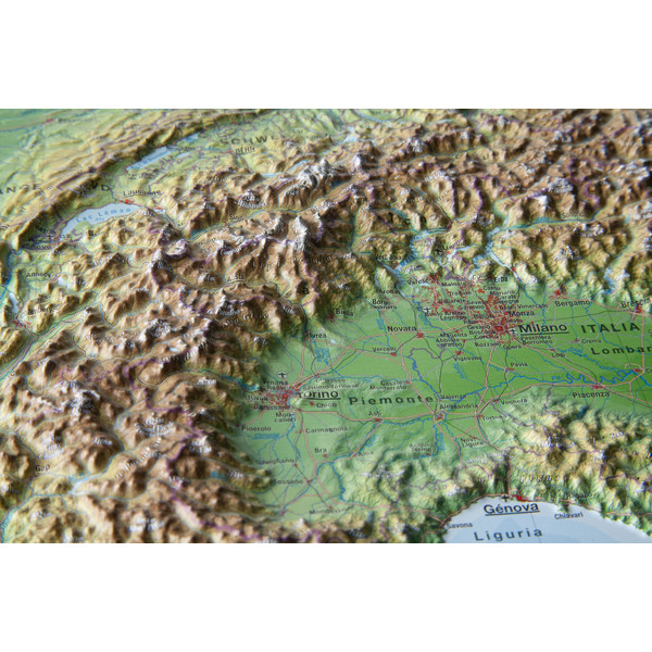 Georelief Alpen 3D reliëfkaart, klein (Duits)