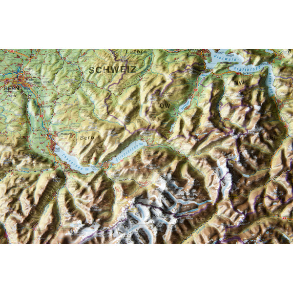 Georelief Zwitserland 3D reliëfkaart, groot (Duits)
