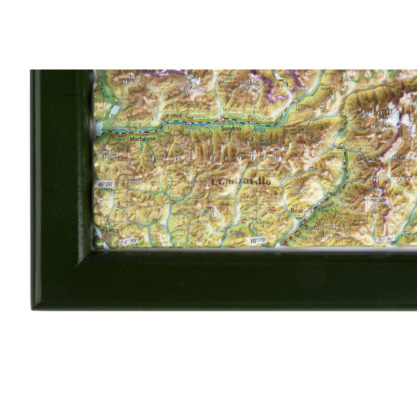 Georelief Oostenrijk 3D reliëfkaart, groot, met houten frame (Duits)