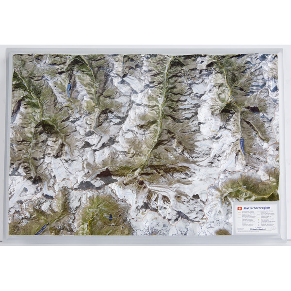 Georelief Regionale kaart Matterhornregio (Duits)