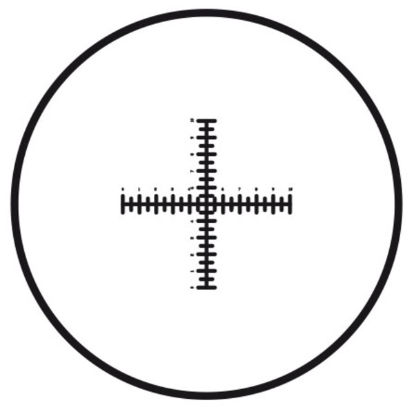 Motic dubbele schaalverdeling dradenkruis (10mm in 100 delen), (Ø 25mm)