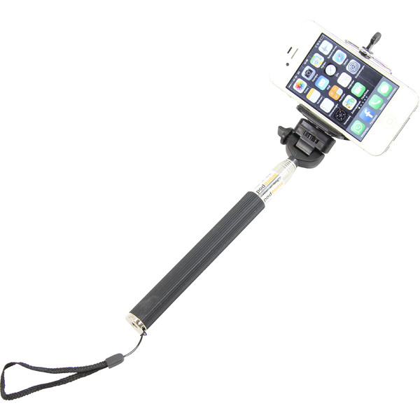 Aluminium monopod Selfie-Stick für Smartphones und kompakte Fotokameras, schwarz