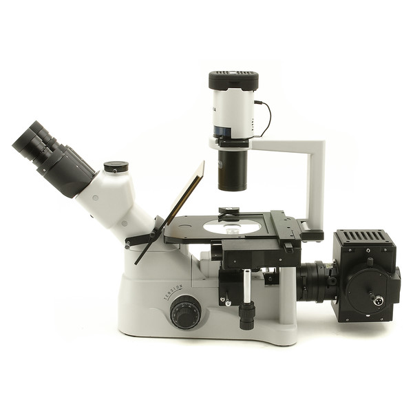 Optika Omgekeerde microscoop XDS-3FL4, trinoculair, omgekeerd, fluorescentie met 4 filterhouders
