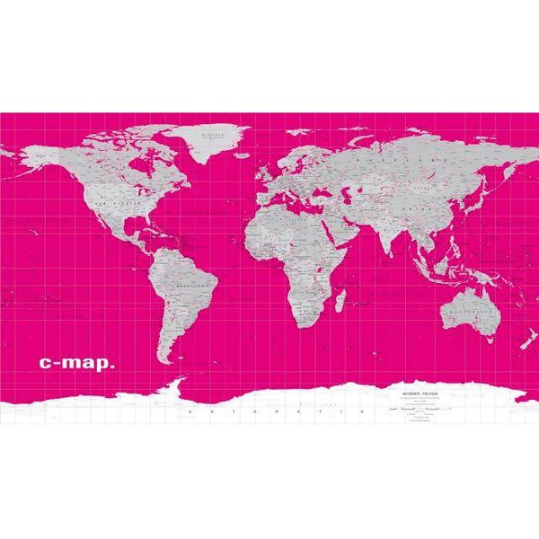 Columbus Wereldkaart C-map map of the world '' magenta ''