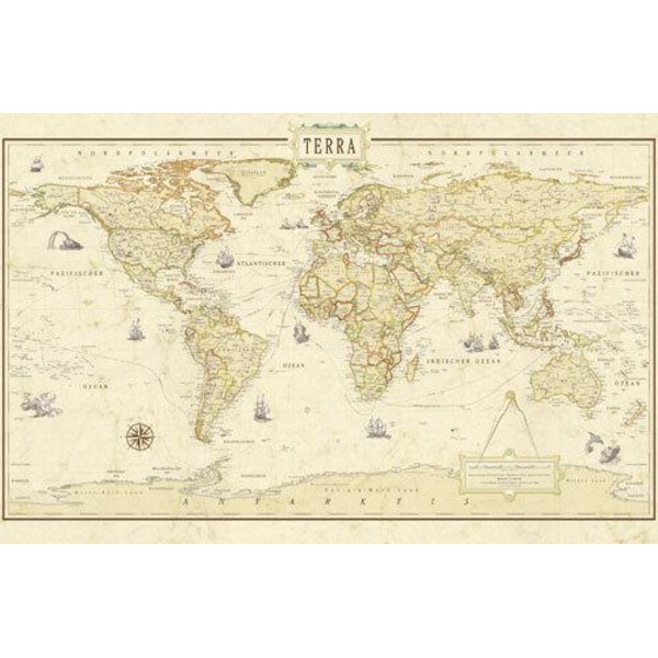 Terra by Columbus Renaissance wereldkaart (Engels)