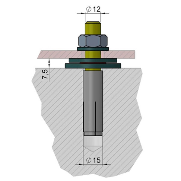 euro EMC Verankeringsset 1 voor observatoriumzuil P300
