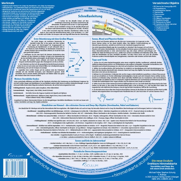 Oculum Verlag Draaibare sterrenkaart (Duits)