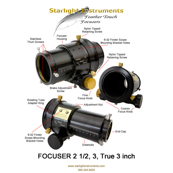 Starlight Instruments Focuser Feather Touch FTF2515HD Dual Speed, 2,5", met 1,5" focusweg