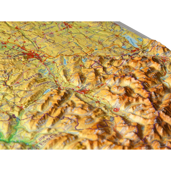 Georelief Allgäu-Bodenmeer 3D reliëfkaart, klein (Duits)