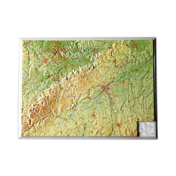 Georelief Schwäbische Alb 3D reliëfkaart, klein (Duits)