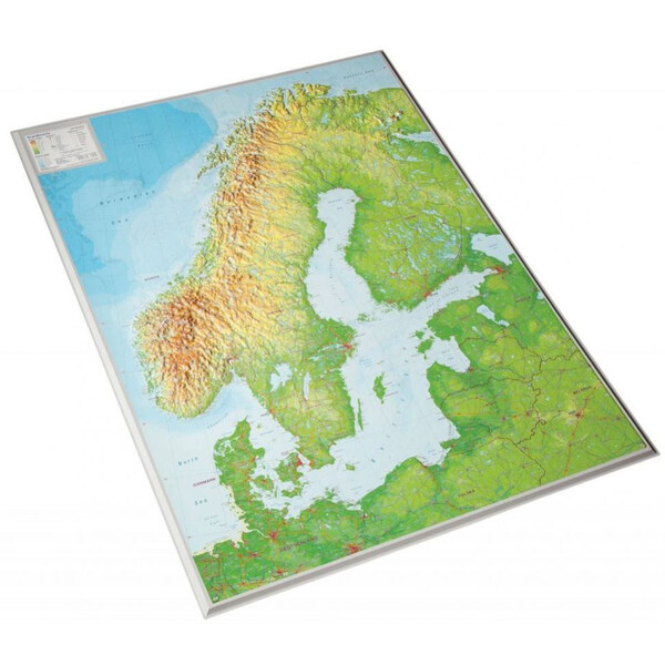 Georelief Regiokaart Scandinavische landen (Engels)