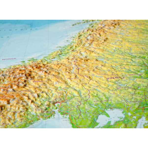 Georelief Regiokaart Scandinavische landen (Engels)