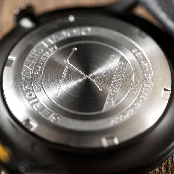 DayeTurner Uur SEIRIOS analoge herenhorloge zwart, zwart leer