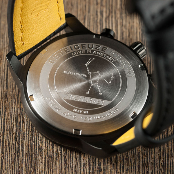 DayeTurner Uur BETEIGEUZE analoge herenhorloge zwart, zwart leer