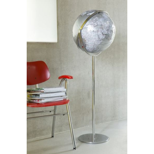 TROIKA Staande globe Apollo 17 Silver 43cm