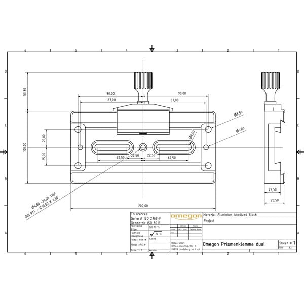 Omegon Dual clamp (Losmandy- and Vixen-Style)