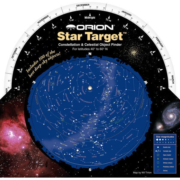 Orion Sterrenkaart Star Target Planisphere 40-60 degree north