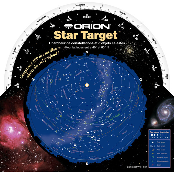 Orion Sterrenkaart Planisphère Star Target 40 à 60 degrés