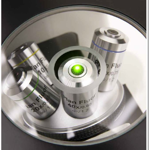 Optika microscoop IM-3FL4-UK, trino, omgekeerd, FL-HBO, B&G filter, IOS LWD U-PLAN F, 100x-400x, UK