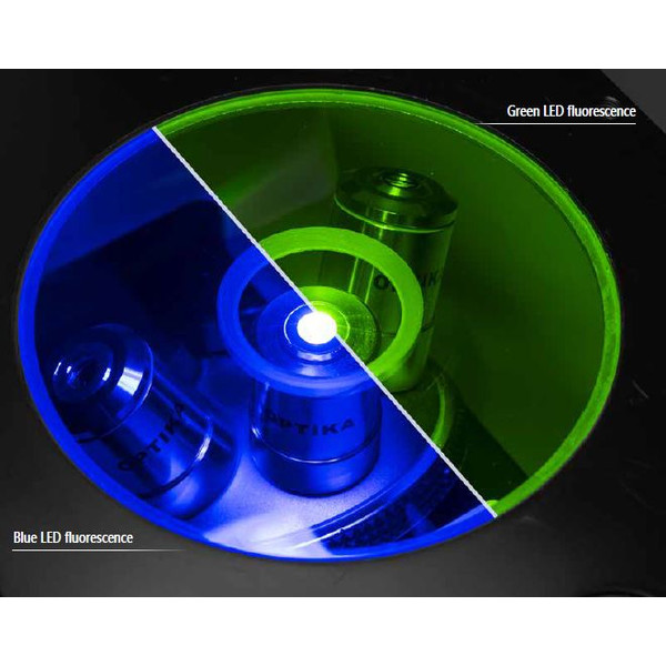 Optika microscoop IM-3FL4-UK, trino, omgekeerd, FL-HBO, B&G filter, IOS LWD U-PLAN F, 100x-400x, UK