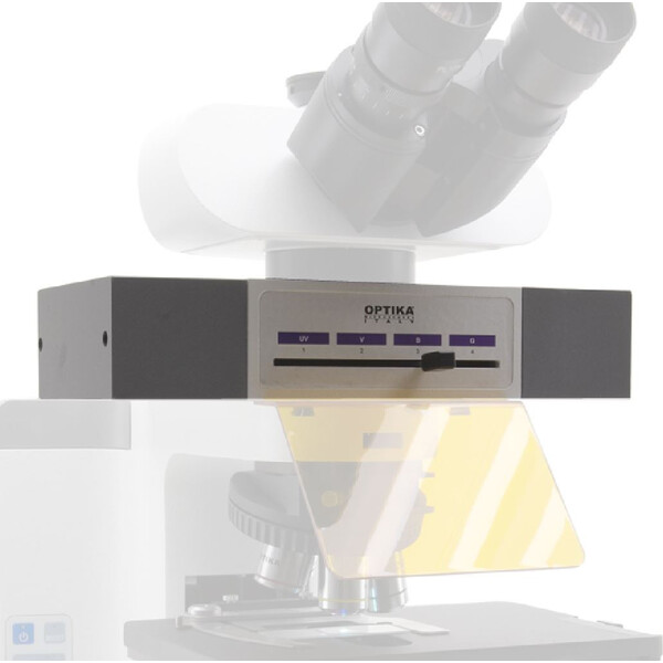 Optika Fluorescentiebevestiging M-1031, 4 posities, LED, blauw-, groenfilter (FITC & TRITC)