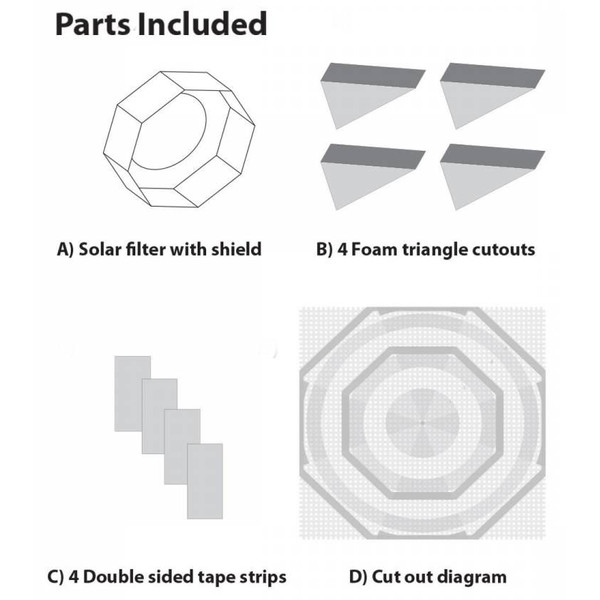 Explore Scientific Zonnefilters Sun Catcher zonnefilter voor 150-160mm Refractoren en 203mm (8") SCT