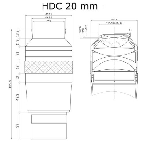 APM Oculair XWA HDC 20mm 100° 2"