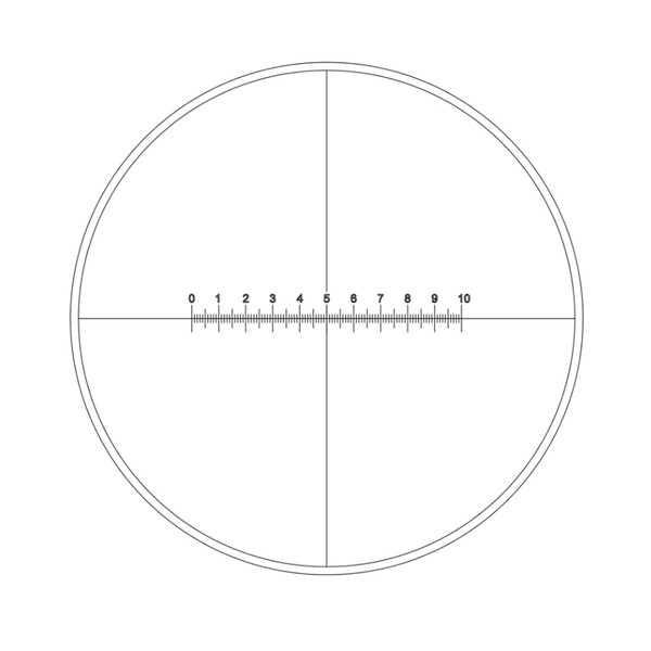 Motic Dradenkruis met schaalverdeling (10mm in 100 delen) en dradenkruis (Ø19mm)