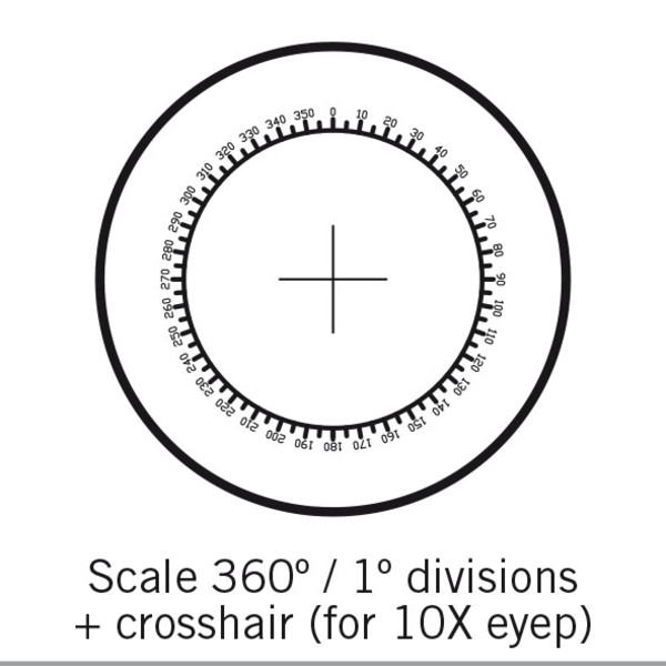 Motic Streepplaat, 360°/1°, Ø: 25mm, alleen voor 10X (SMZ-161)