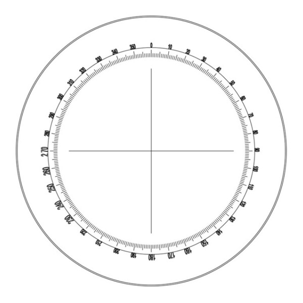 Motic Micrometeroculair WF10X/23mm, gradenboog 360º, 30º onderverdeling en dradenkruis