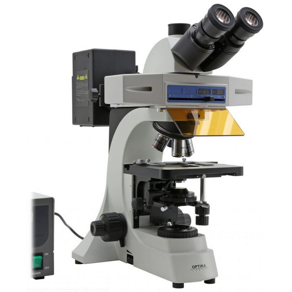 Optika Microscoop Mikroskop B-510FL-UK, trino, FL-HBO, B&G Filter, W-PLAN, IOS, 40x-400x, UK